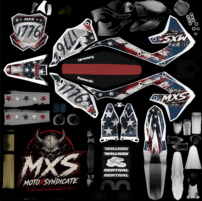 MSX Freedom KX250F actual template preview